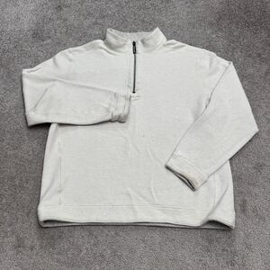 Tommy Bahama 1/4 Zip Pullover Sweatshirt Mens Large Light Gray Textured Outdoor